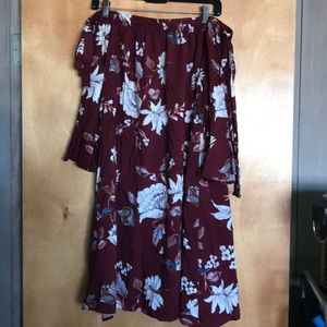 Maroon off the shoulder Cookies Dress